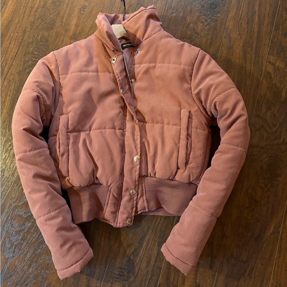 PrettyLittleThing mauve puffer jacket